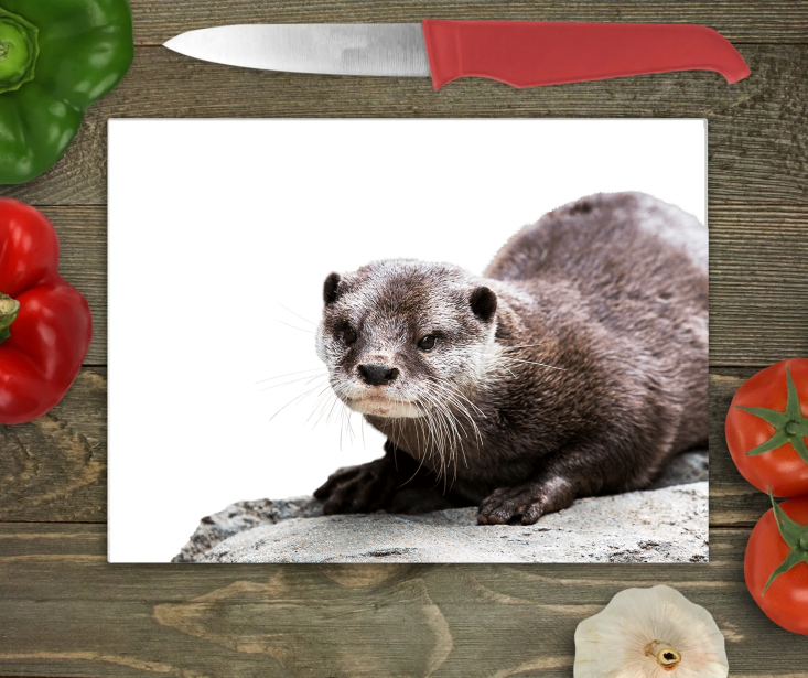 Otter Glass Chopping Board, Otter Cutting Board, Otter Glass